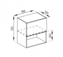 Тумба верхня В 60 Б п/мікрохв. Мілана