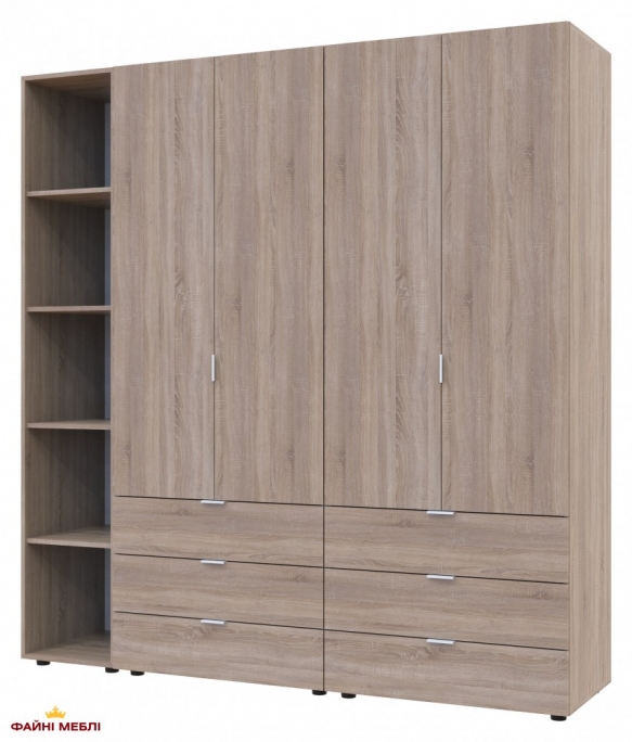 Шафа Дорос Гелар дуб сонома з Етажеркою 4-х дверна 193,2 см 2