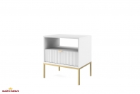 Тумба прикроватная Белый/Золотые ножки S54 Nova