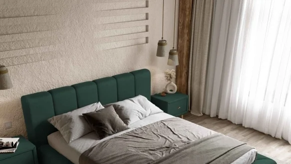 Ліжко м'яке двоспальне Віоріна Деко Подіум 4