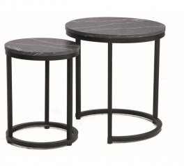 Журнальный столик Hola черный эффект мрамора/черный