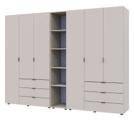 Шафа Дорос Гелар кашемір з Етажеркою 6 дверна 270,6 см