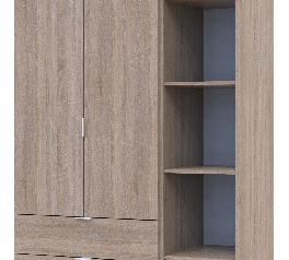 Шкаф Дорос Гелар дуб сонома с Этажеркой 2-х дверный 115,7 см
