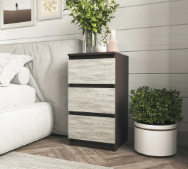 Тумба прикроватная венге темный/бетон Т216