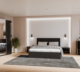 Модульная спальня Enni/Энни Миромарк Черный/Черный глянец