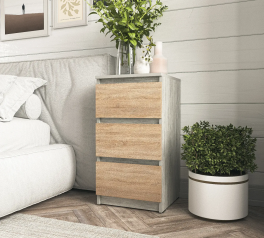 Тумба прикроватная бетон/сонома Т216