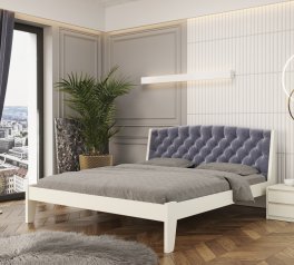 Кровать деревянная с мягкой вставкой Лев Токио Новое массив Бук