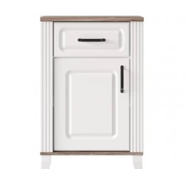 Комод KOM1D1S Канді Білий альпійський / Дуб стірлінг / Білий матовий