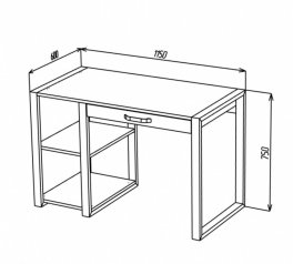 Стіл комп'ютерний LOFT Дуб Сонома / Чорний мат MebliRoMax