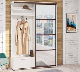 Прихожая-купе 1,4м однодверная с зеркалом из 4-х частей