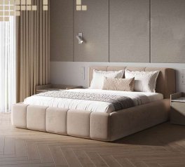 Ліжко м'яке двоспальне Городок меблі Паркер з підйомним механізмом та нішею для білизни