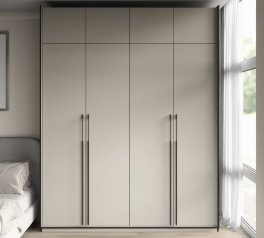 Шкаф Морели R-0020 Рамо 4 дверный кашемир со штангой и полками 197см