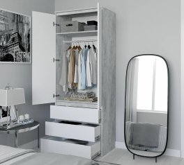 Шкаф Морели Т211 2 дверный белый с трубой 80 см