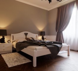 Ліжко двоспальне дерев'яне ЧДК Італія масив Вільха