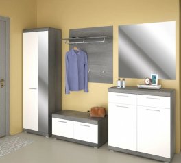 Комод 2дв 2шх Сокме Флорес Сосна фигурная / Белый глянец