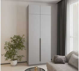 Шкаф Mebelstar Оскар двухдверный с антресолью Серая мышка 100 см