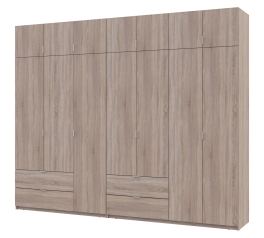 Шкаф для одежды Дорос Лукас дуб сонома 7 дверный 295 см