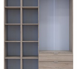 Шкаф для одежды Дорос Гелар дуб сонома 3-х дверный/Зеркало 155 см