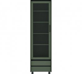 Вітрина REG1W2S Лаундж Зелений димчастий / Чорний