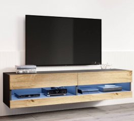 Тумба под ТВ Vigo / Виго RTV180 Дуб Вотан/Чёрный Cama Ширина 180 см