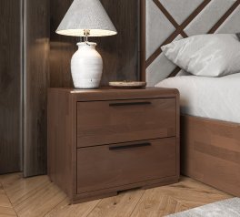 Тумба приліжкова дерев'яна DrevKO Нордон з 2 шухлядами
