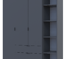 Шкаф Дорос Гелар графит с Этажеркой 3-х дверный 154,4 см