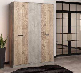 Шафа 3Д Сокме Барі 3 дверна дуб гранж 151 см