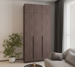 Шкаф Mebelstar Оскар трехдверный с антресолью и ящиками Дуб ристрето 120 см