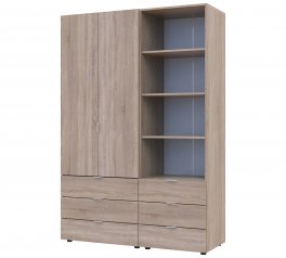 Шкаф для одежды Дорос Гелар дуб сонома 2-х дверная с пеналом 137,5 см