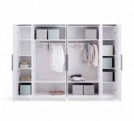 Шкаф 6дв Миромарк Лука 6 дверный белый глянец 300 см