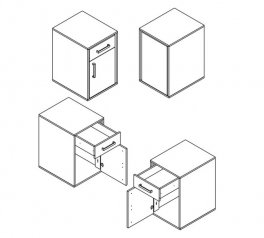 Тумба офісна під стіл KON1D1S Прайм Кашемір / Чорний