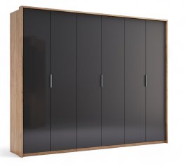 Шкаф 6Д без зеркала Миромарк Луна 6 дверный черный 275 см