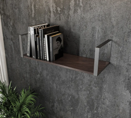 Полиця настінна венге темний/чорний XS28