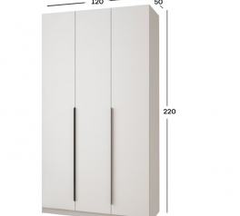 Шкаф Mebelstar Оскар трехдверный с ящиками Белый снег 120 см