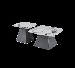 Журнальные столики (d80х42+d60х51) Danton PP White Glossy