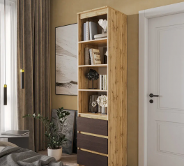 Шкаф Морели Т219 аппалачи/венге темный с полками и ящиками 50 см