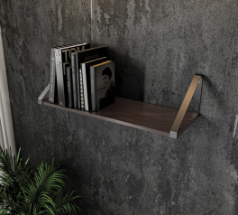 Полиця настінна венге темний/чорний XT28