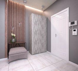 Шкаф Морели SТ0009 2 дверный бетон с трубой 100 см