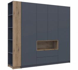 Шафа для одягу з нішею та пеналом Дорос Дейл графіт 4 дверна 234 см