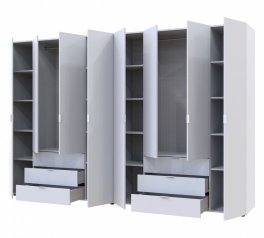 Шкаф Дорос Гелар белый 8 дверной 310 см