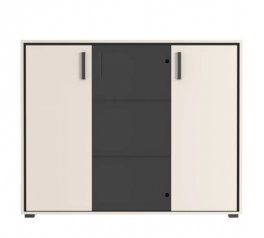 Комод KOM2D1W Прайм Кашемір / Чорний