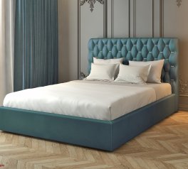 Ліжко м'яке двоспальне Лев Анталія з підйомним механізмом та нішею для білизни