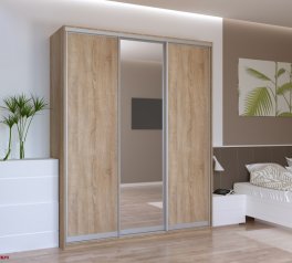 Шкаф-купе с зеркалом Дорос Сити Лайт дуб сонома 3 дверный 180 см