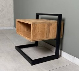 Тумба прикроватная LOFT Soft Дуб Сонома / Чёрный мат MebliRoMax