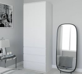 Шкаф Морели Т211 2 дверный белый с трубой 80 см