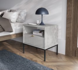 Тумба приліжкова Сірий/Чорні ніжки S54 Nova