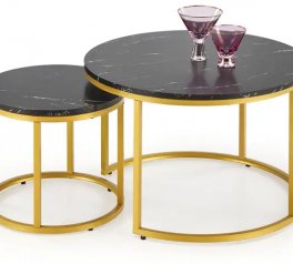 Стіл журнальний Paola чорний мармур/золотий