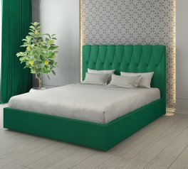 Ліжко м'яке двоспальне Лев Лісабон з підйомним механізмом та нішею для білизни