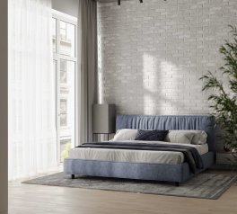 Ліжко м'яке двоспальне Woodsoft Bern / Берн з підйомним механізмом та нішею для білизни