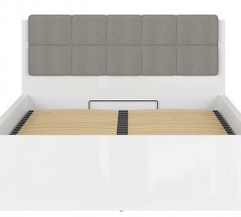 Ліжко двоспальне з м'яким узголів'ям BRW Poland LOZ/140/B Tetrix / Тетрікс з підйомним механізмом та нішею для білизни ДСП